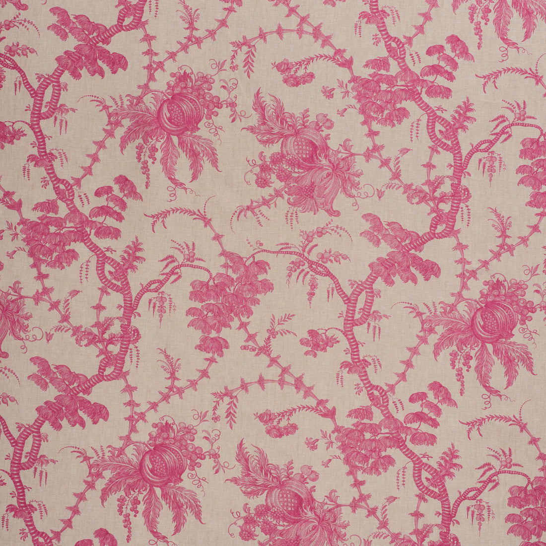 San Cristobal Toile fabric in magenta color - pattern number 178730 - by Schumacher in the Schumacher Classics collection