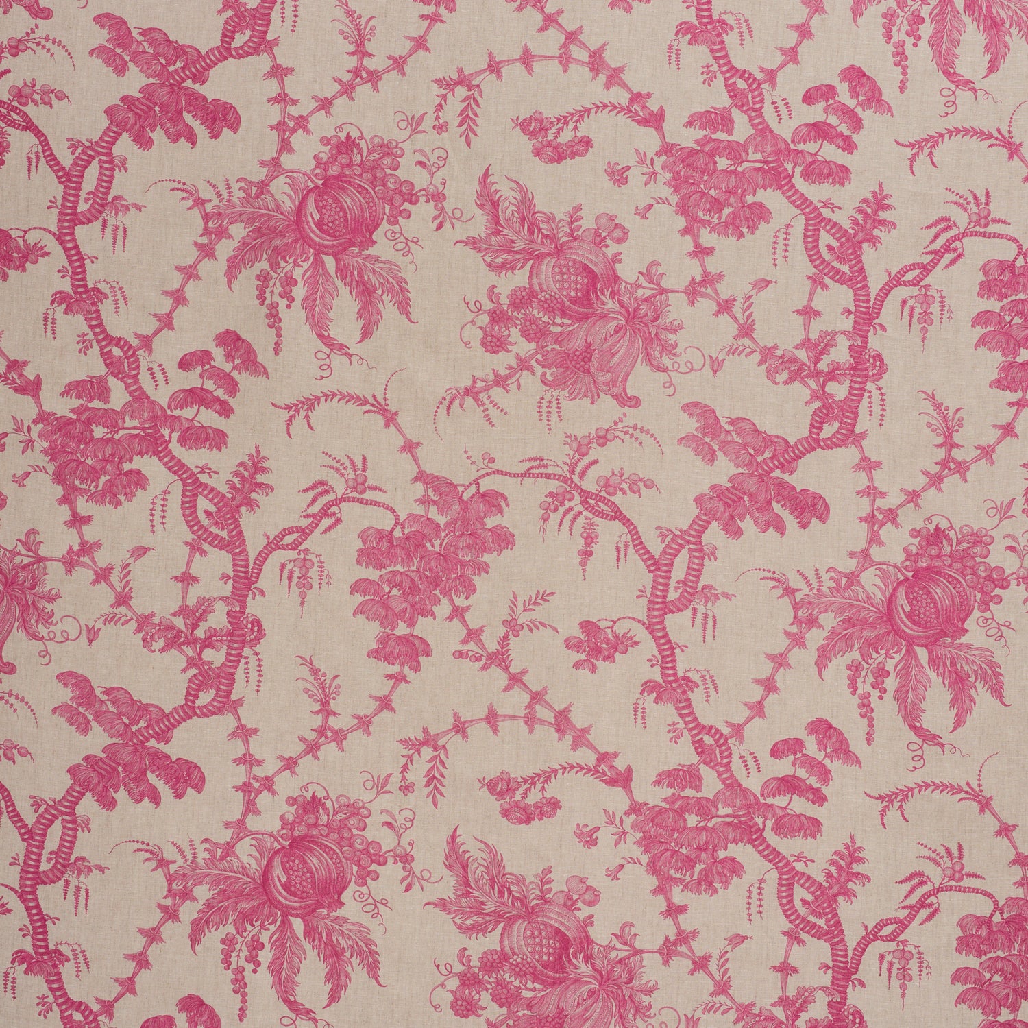 San Cristobal Toile fabric in magenta color - pattern number 178730 - by Schumacher in the Schumacher Classics collection