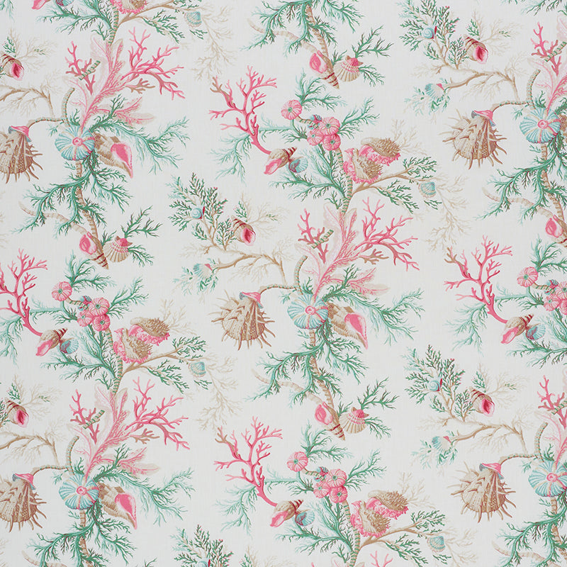 Del Tesoro fabric in pink and aqua color - pattern number 178761 - by Schumacher in the Schumacher Classics collection