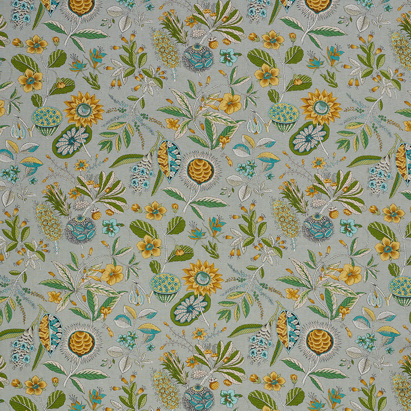 Roca Redonda fabric in grey and ochre color - pattern number 178771 - by Schumacher in the Schumacher Classics collection