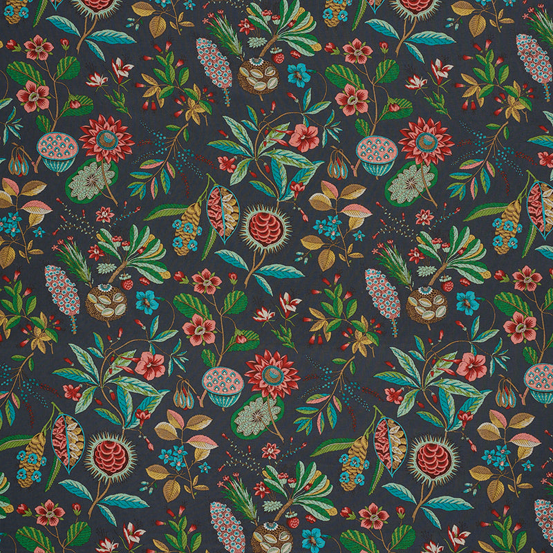Roca Redonda fabric in carbon and multi color - pattern number 178772 - by Schumacher in the Schumacher Classics collection