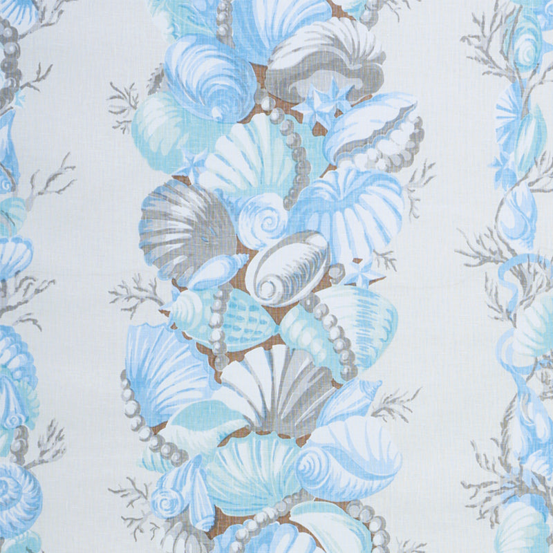 Bedolina Chintz fabric in blue and grey color - pattern number 178780 - by Schumacher in the Schumacher Classics collection