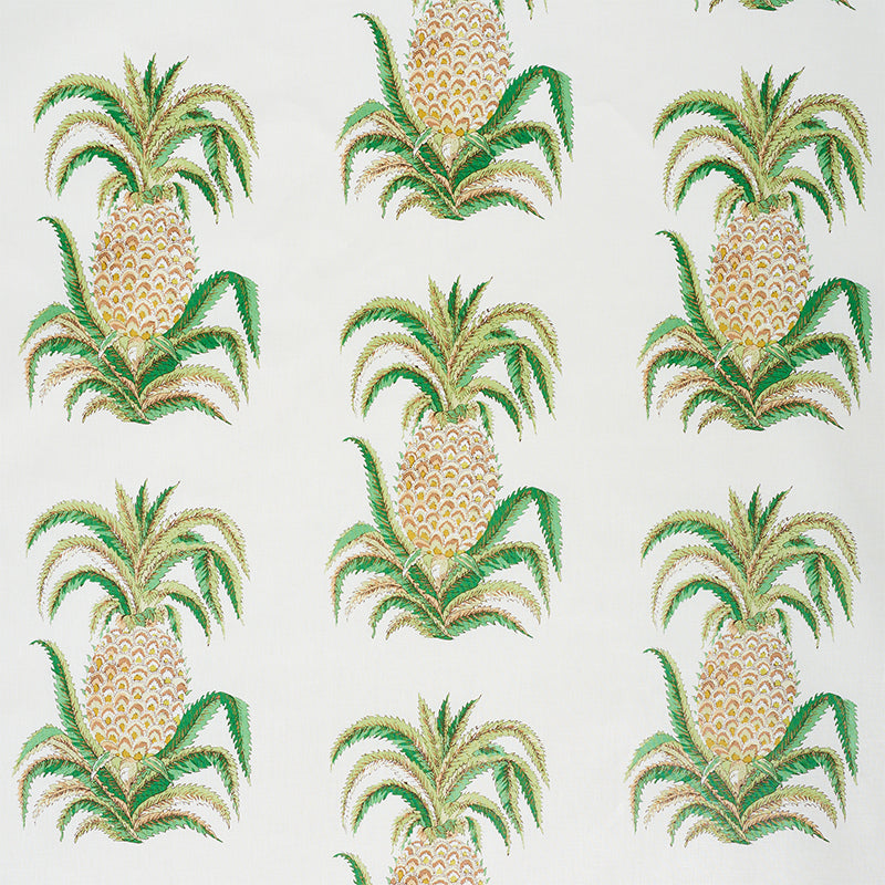 Pineapples Chintz fabric in ivory color - pattern number 178800 - by Schumacher in the Isola Indoor/Outdoor collection