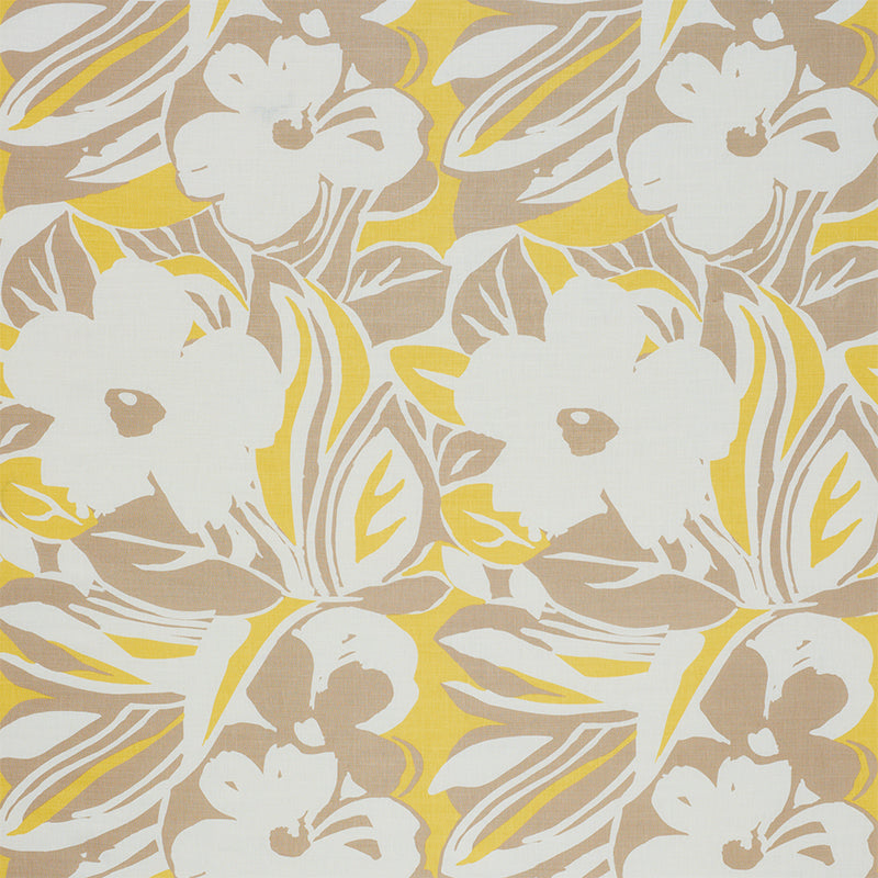 Stevie fabric in neutral color - pattern number 178860 - by Schumacher in the Flower Power collection