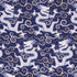 Bixi Dragon fabric in blue color - pattern number 179000 - by Schumacher in the Schumacher X Williams Sonoma collection