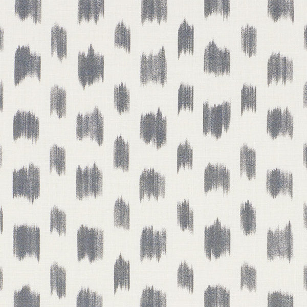 Izmir Ikat fabric in black color - pattern number 179011 - by Schumacher in the Schumacher X Williams Sonoma collection