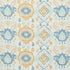 Elizia Ikat fabric in sky and ochre color - pattern number 179050 - by Schumacher in the New Traditional collection