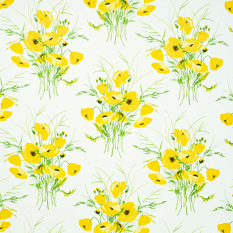Joni Chintz fabric in yellow color - pattern number 179060 - by Schumacher in the Flower Power collection
