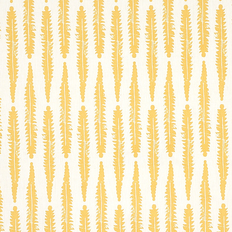 Fern fabric in mustard color - pattern number 179152 - by Schumacher in the Molly Mahon collection