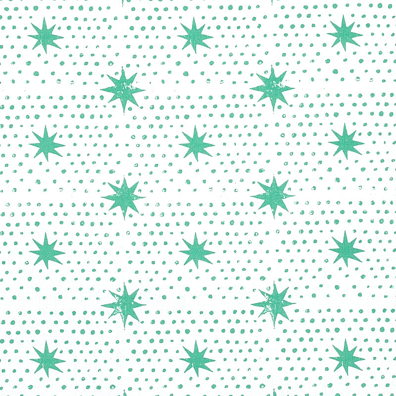 Spot &amp; Star fabric in sea glass color - pattern number 179161 - by Schumacher in the Molly Mahon collection