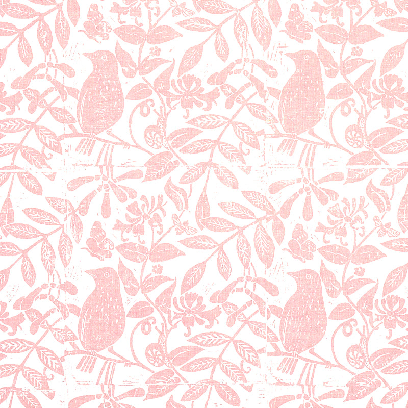 Bird &amp; Bee fabric in pink color - pattern number 179210 - by Schumacher in the Molly Mahon collection