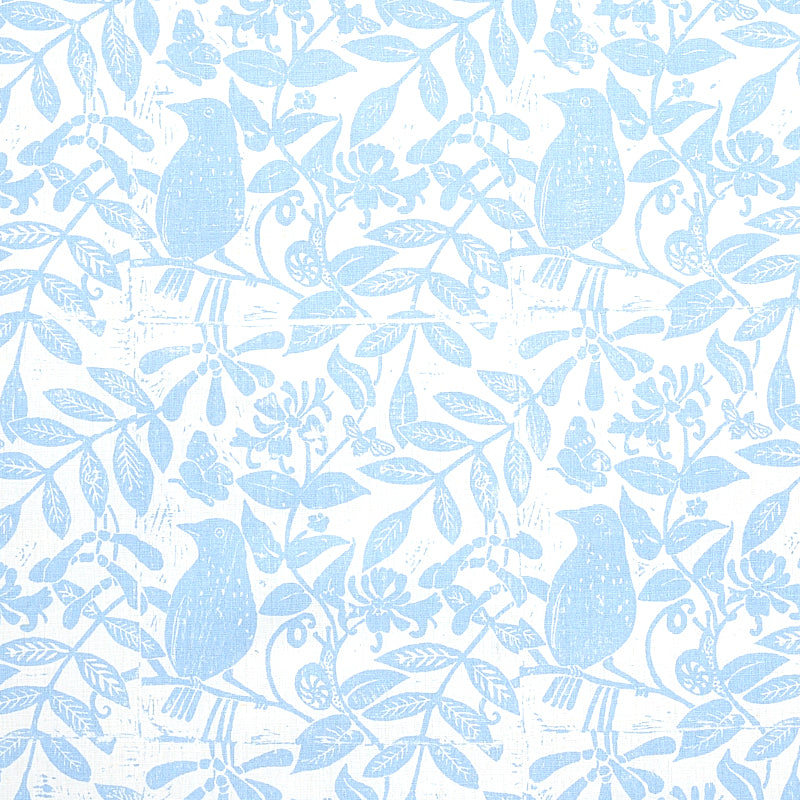 Bird &amp; Bee fabric in sky color - pattern number 179212 - by Schumacher in the Molly Mahon collection