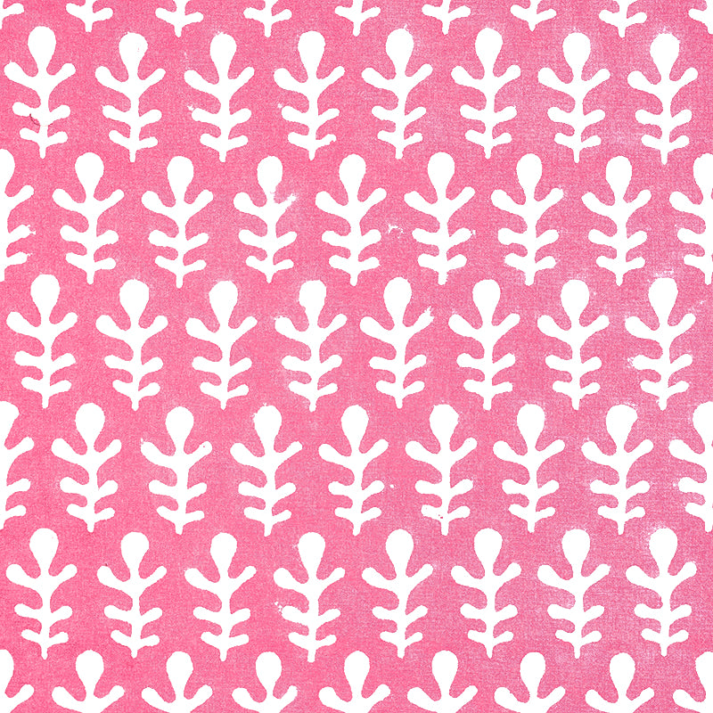 Bagru Hand Block Print fabric in pink color - pattern number 179240 - by Schumacher in the Molly Mahon collection