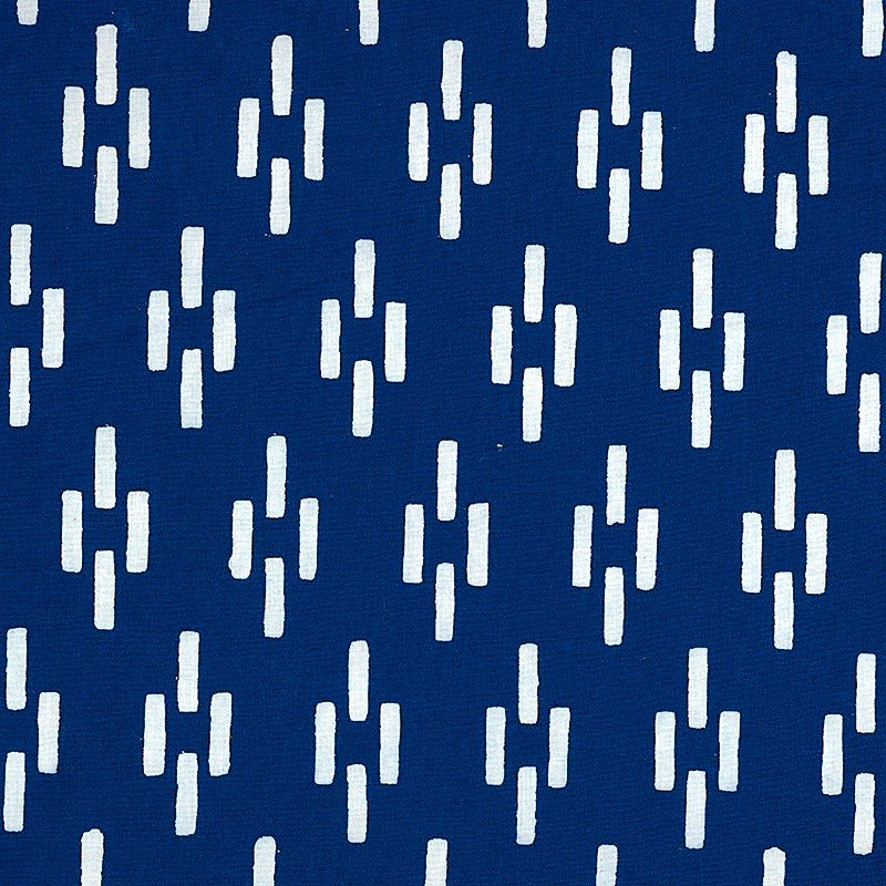 Dash Hand Block Print fabric in indigo color - pattern number 179250 - by Schumacher in the Molly Mahon collection