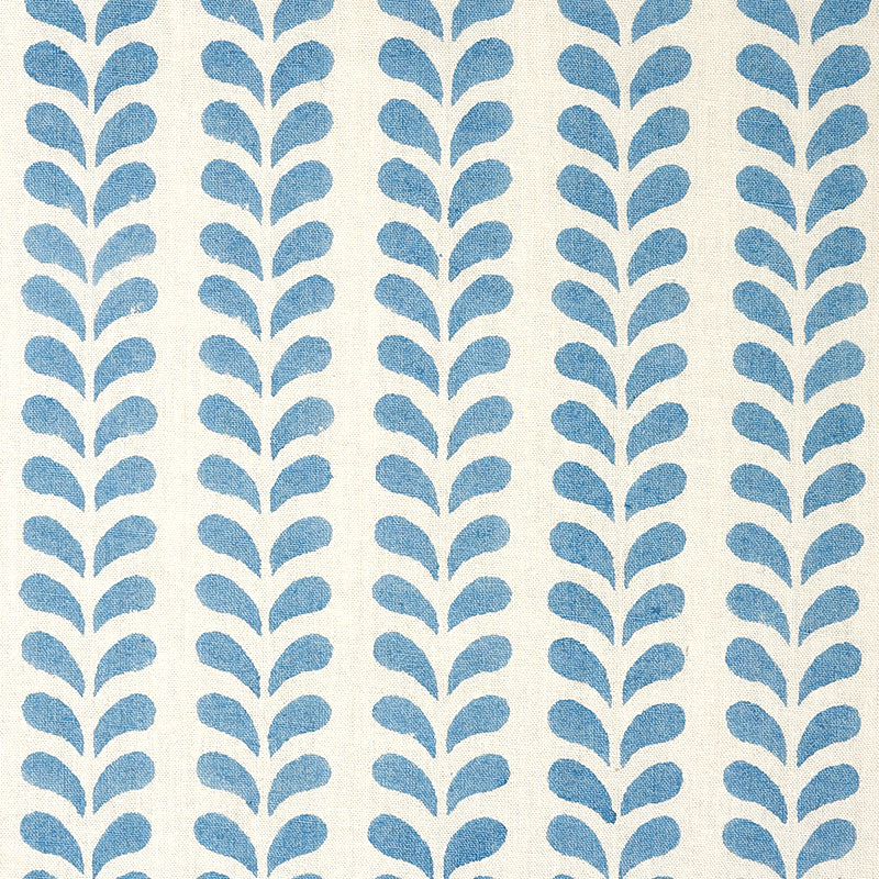Bindi Hand Block Print fabric in blue color - pattern number 179270 - by Schumacher in the Molly Mahon collection