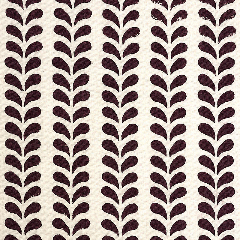 Bindi Hand Block Print fabric in aubergine color - pattern number 179272 - by Schumacher in the Molly Mahon collection