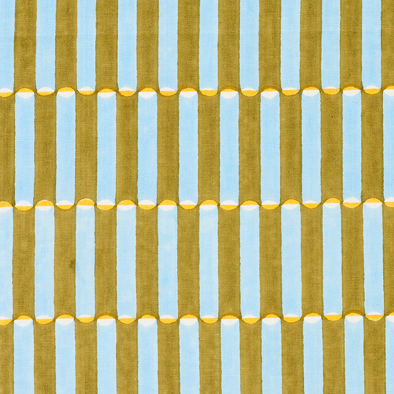 Luna Hand Block Print fabric in khaki color - pattern number 179282 - by Schumacher in the Molly Mahon collection