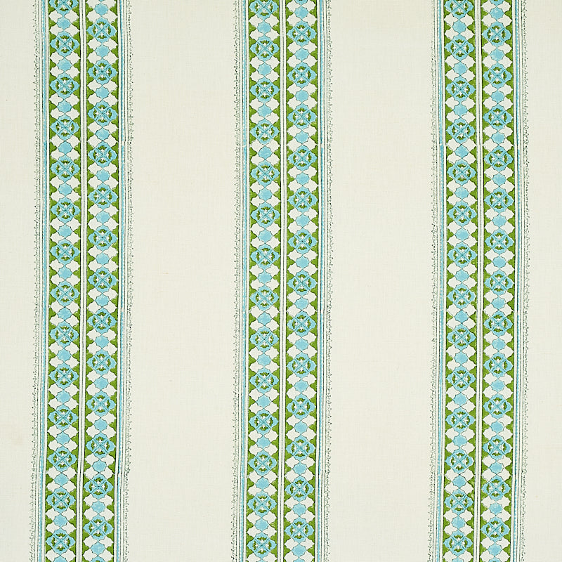 Amira Hand Blocked Print fabric in leaf color - pattern number 179370 - by Schumacher in the Jacaranda collection