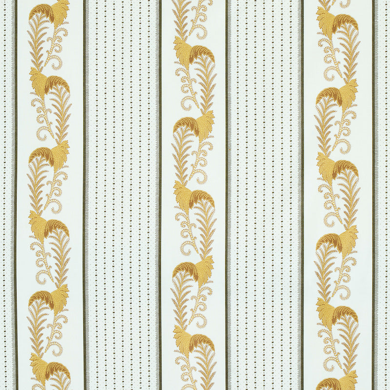 Aleksy Stripe fabric in neutral color - pattern number 179380 - by Schumacher in the Rive Gauche collection