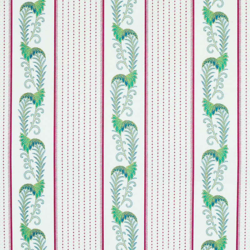 Aleksy Stripe fabric in plum color - pattern number 179382 - by Schumacher in the Rive Gauche collection