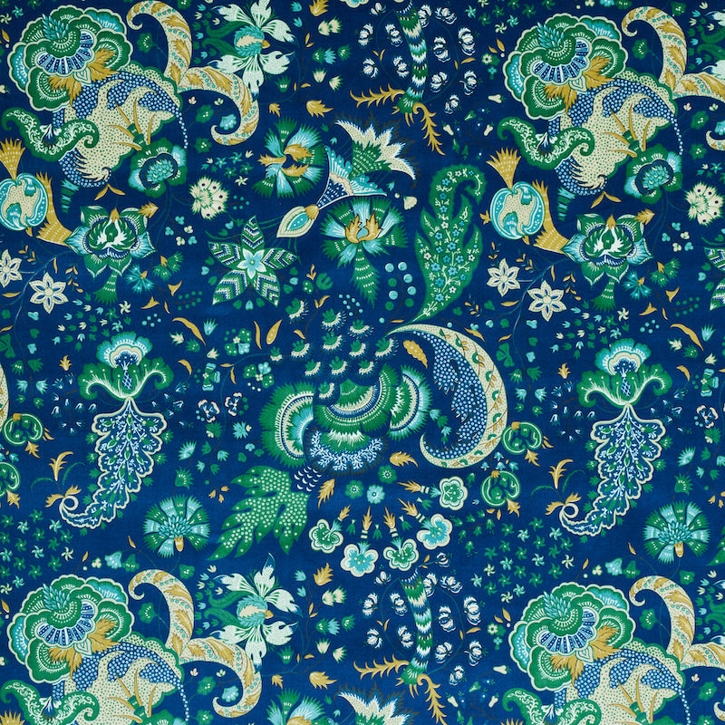 Majorelle Velvet fabric in blue color - pattern number 179420 - by Schumacher in the Rive Gauche collection