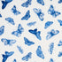 Burnell Butterfly fabric in blue color - pattern number 179432 - by Schumacher in the Misterioso collection