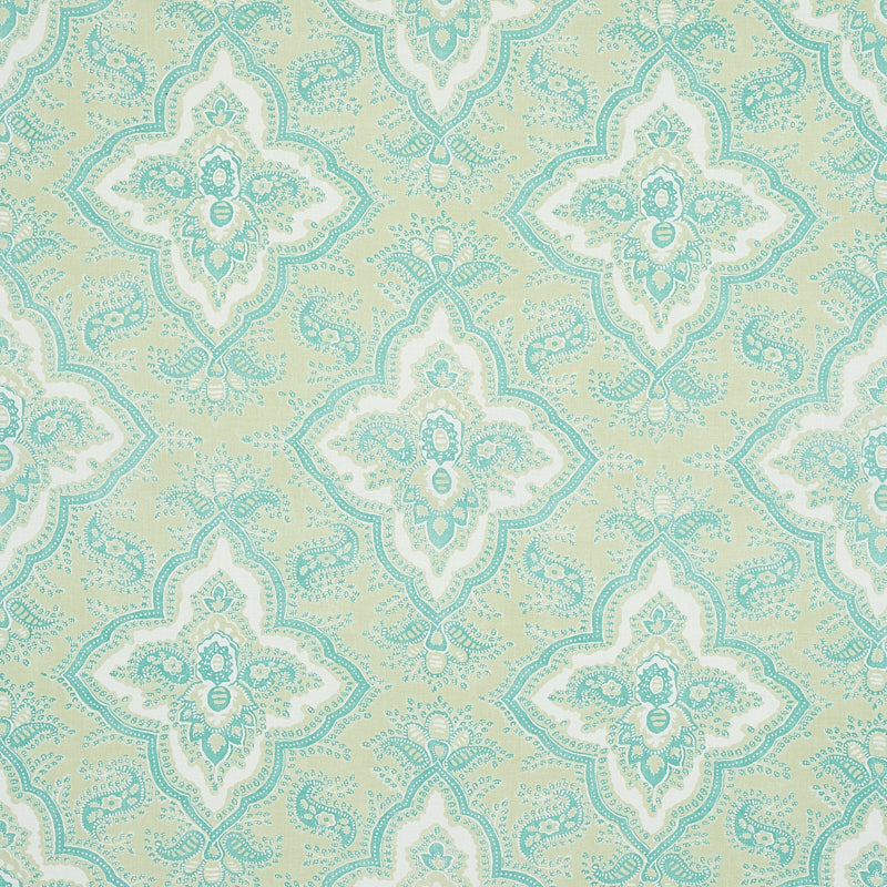 Amalia Medallion Handmade Print fabric in mineral color - pattern number 179441 - by Schumacher in the Jacaranda collection