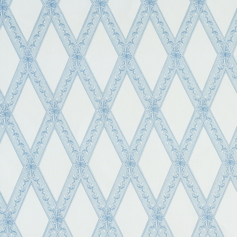 Les Losanges Toile fabric in sky color - pattern number 179460 - by Schumacher in the Jill Lasersohn collection