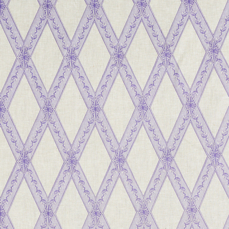 Les Losanges Toile fabric in iris color - pattern number 179462 - by Schumacher in the Jill Lasersohn collection