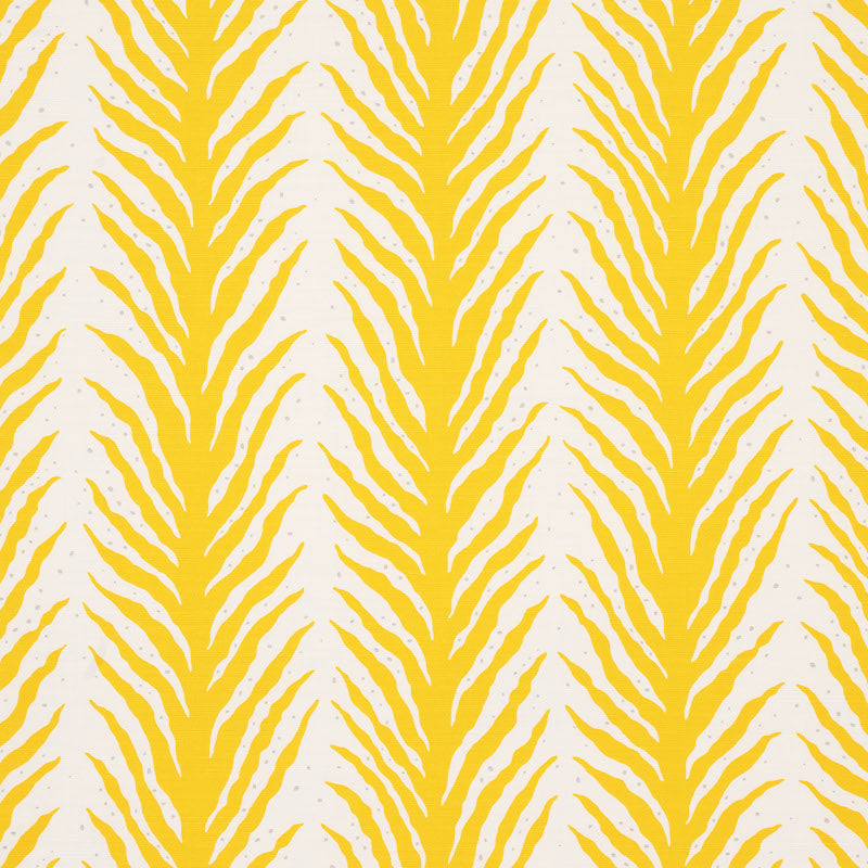 Creeping Fern Print fabric in lemonade color - pattern number 179481 - by Schumacher in the Happy Together collection