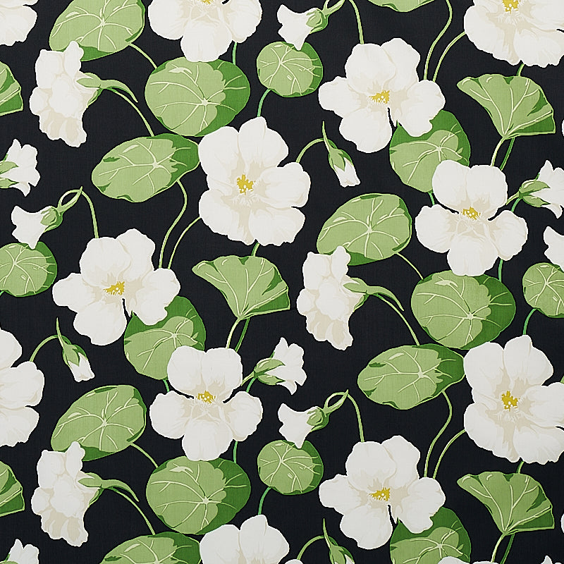 Nasturtium fabric in noir color - pattern number 179490 - by Schumacher in the Signature Schumacher collection
