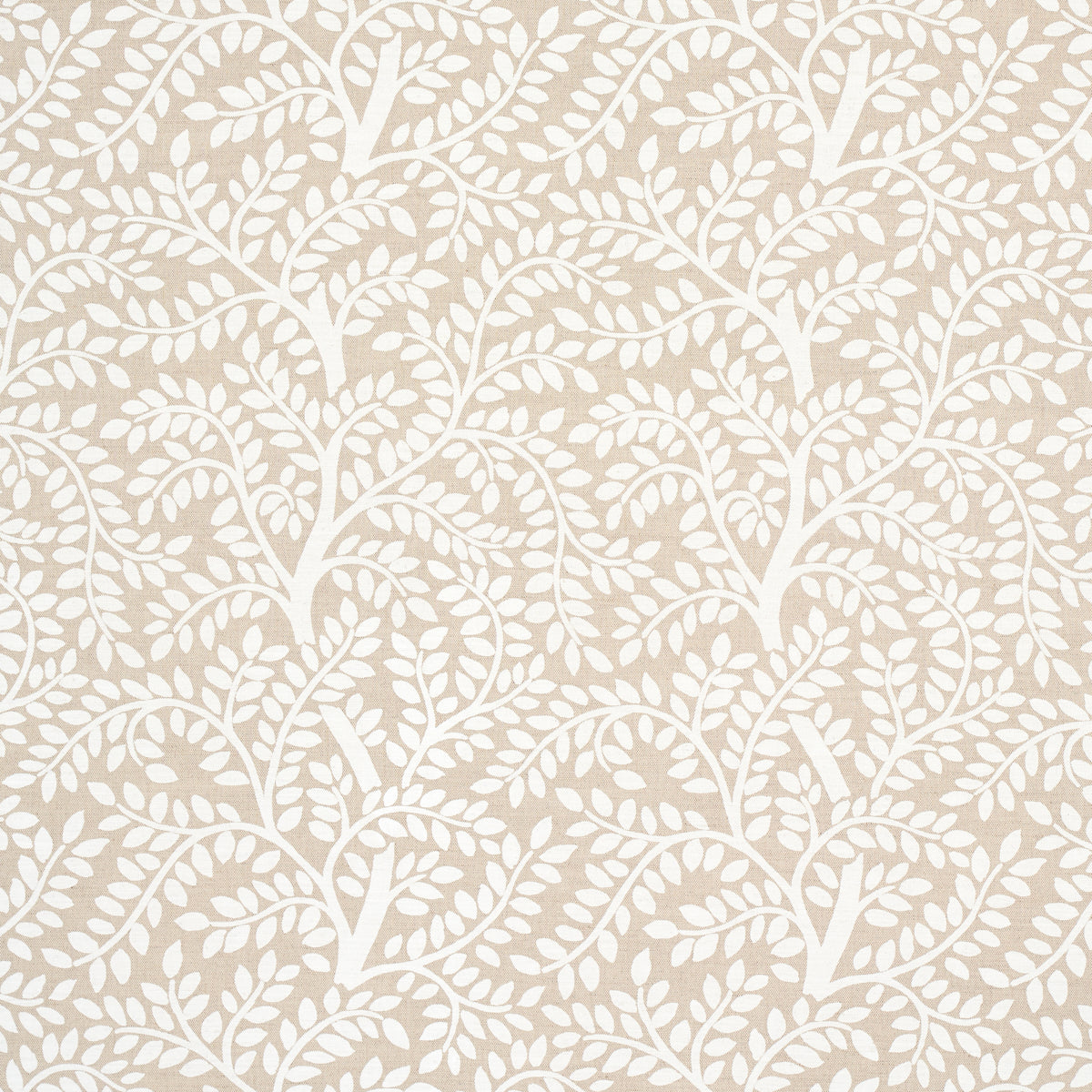 Temple Garden II fabric in ivory on unbleached color - pattern number 179504 - by Schumacher in the Preppy Chic collection