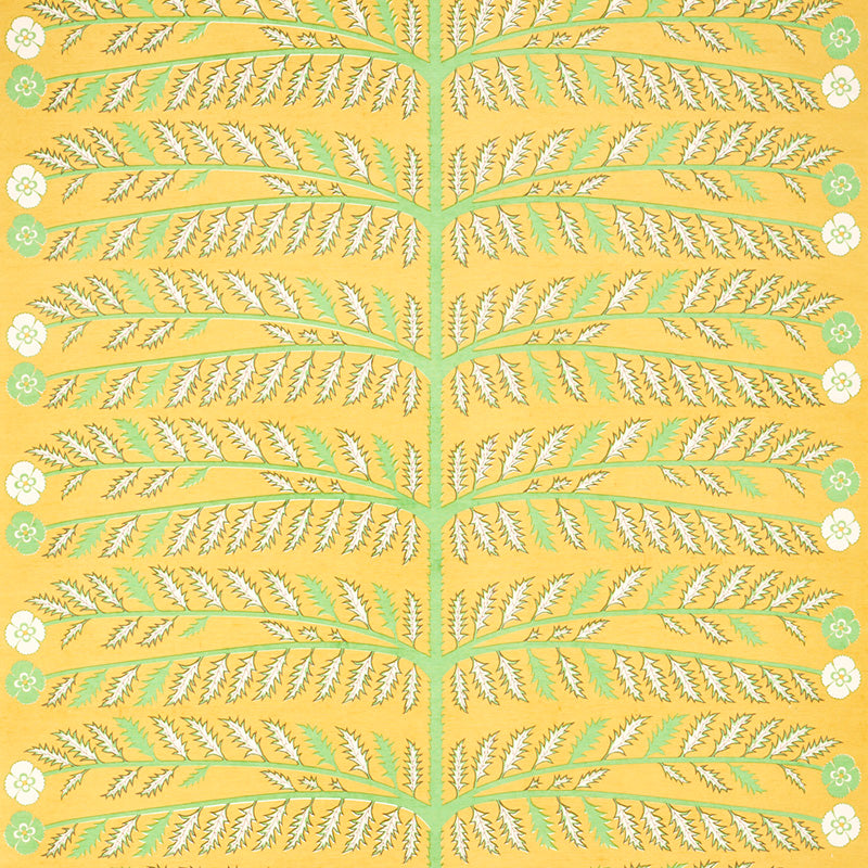 Thistle fabric in mustard color - pattern number 179532 - by Schumacher in the Neisha Crosland collection