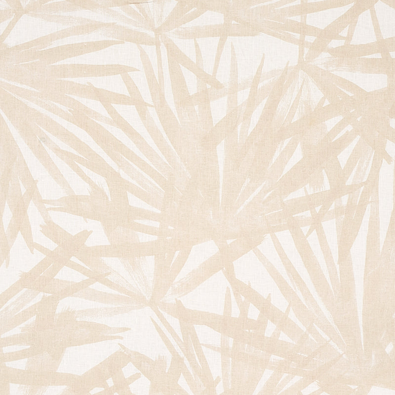 Sunlit Palm Linen fabric in sand color - pattern number 179603 - by Schumacher in the Natura collection