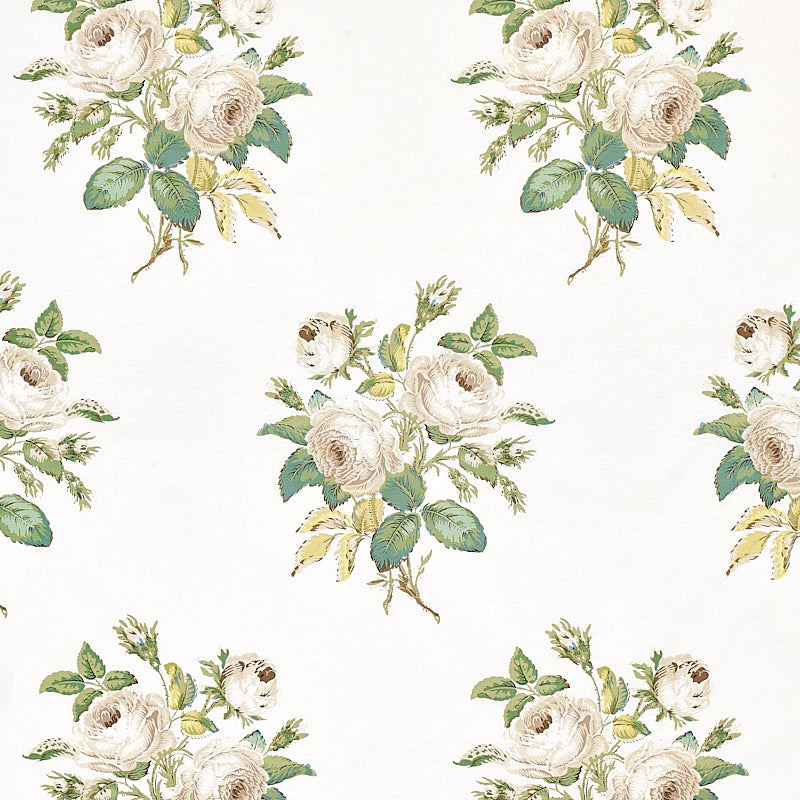 Loudon Rose fabric in ivory color - pattern number 179630 - by Schumacher in the Schumacher Classics collection