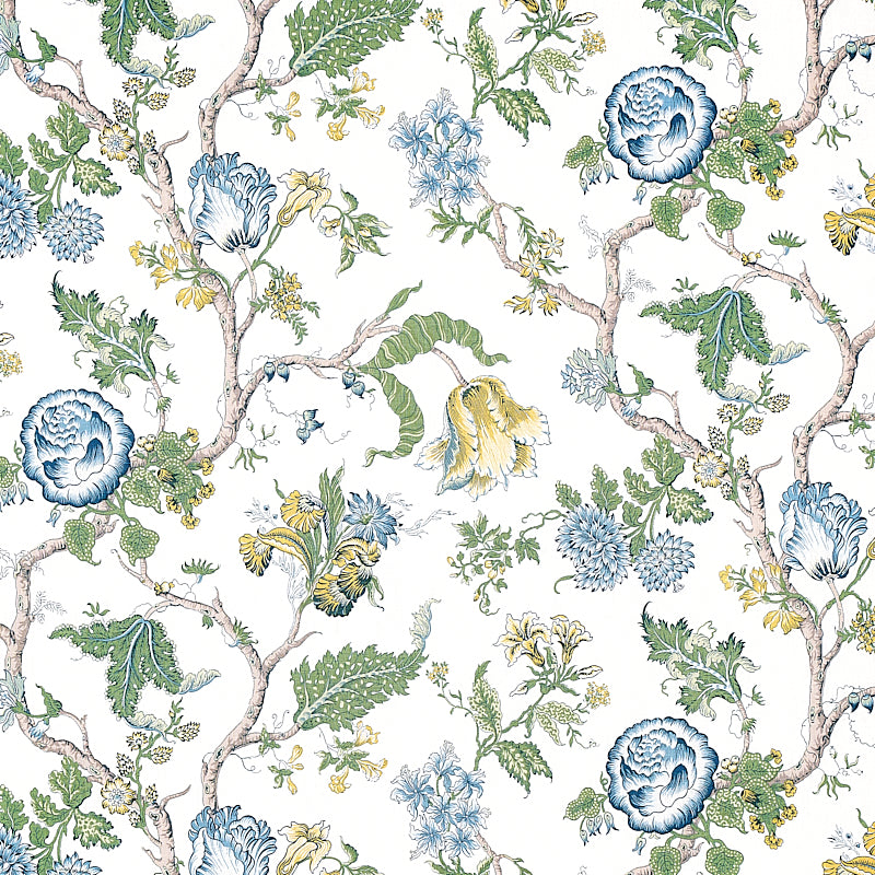 Josephine fabric in blue color - pattern number 179652 - by Schumacher in the Schumacher Classics collection