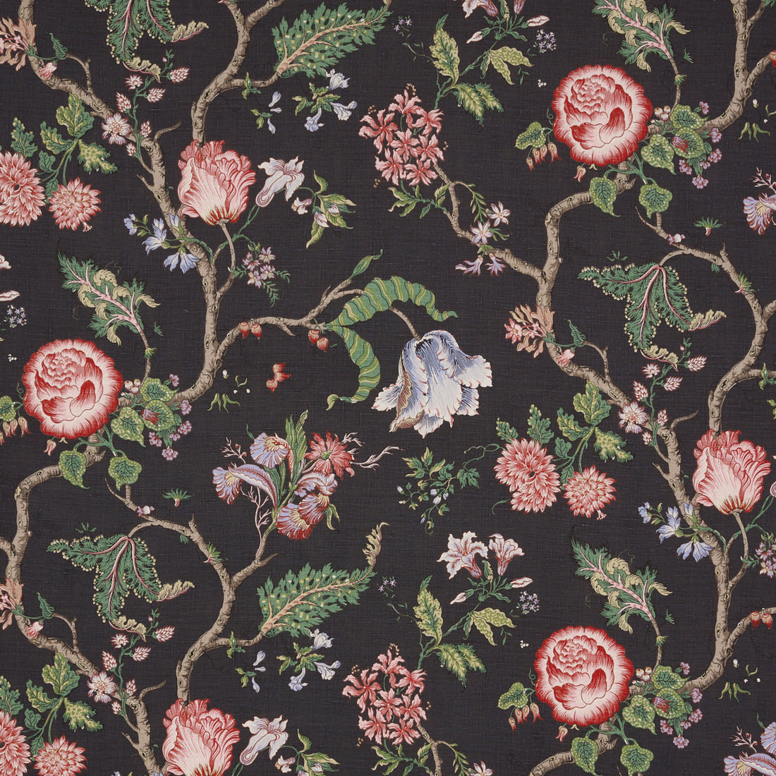 Josephine fabric in noir color - pattern number 179653 - by Schumacher in the A Love Affair collection