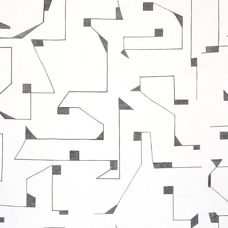 Circuit fabric in grey color - pattern number 179691 - by Schumacher in the New Wave: Black &amp; White collection