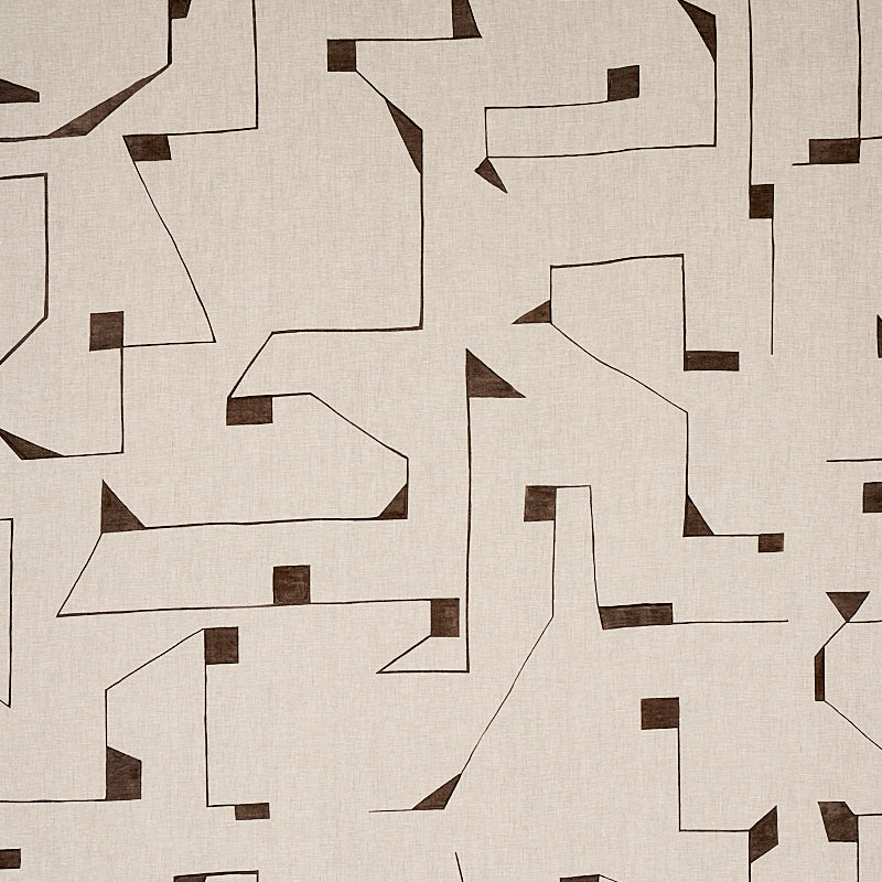 Circuit fabric in carbon color - pattern number 179692 - by Schumacher in the Porter Teleo collection