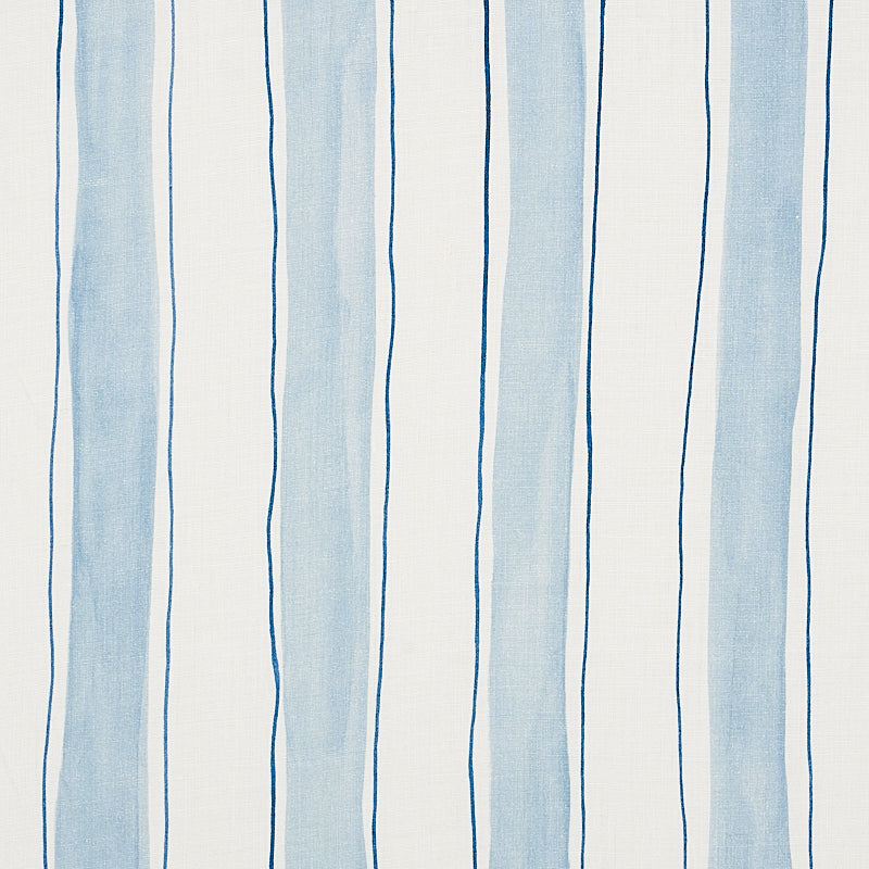 Tracing Stripes fabric in sky color - pattern number 179700 - by Schumacher in the Porter Teleo collection