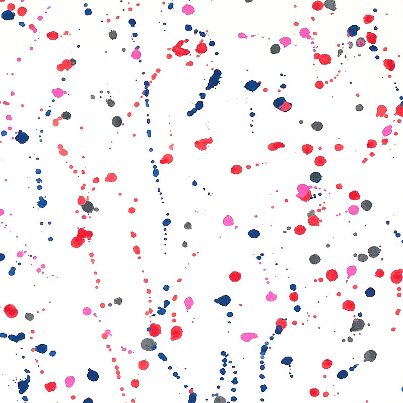 Ink Splash fabric in red and blue color - pattern number 179710 - by Schumacher in the Porter Teleo collection