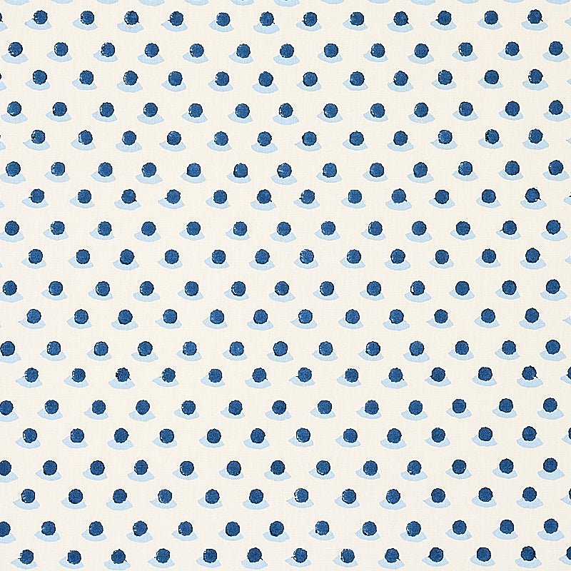 Berry Hand Block Print fabric in indigo and sky color - pattern number 179731 - by Schumacher in the Molly Mahon collection
