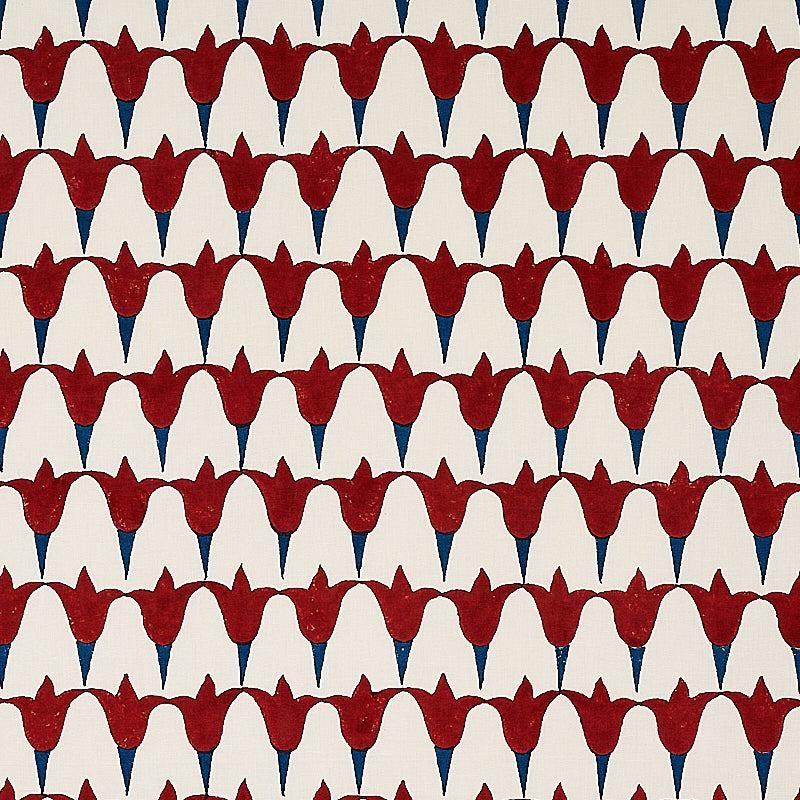 Tulip Hand Block fabric in iron and indigo color - pattern number 179823 - by Schumacher in the Molly Mahon collection