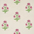 Poppy Hand Block Print fabric in rose and grass color - pattern number 179842 - by Schumacher in the Molly Mahon collection