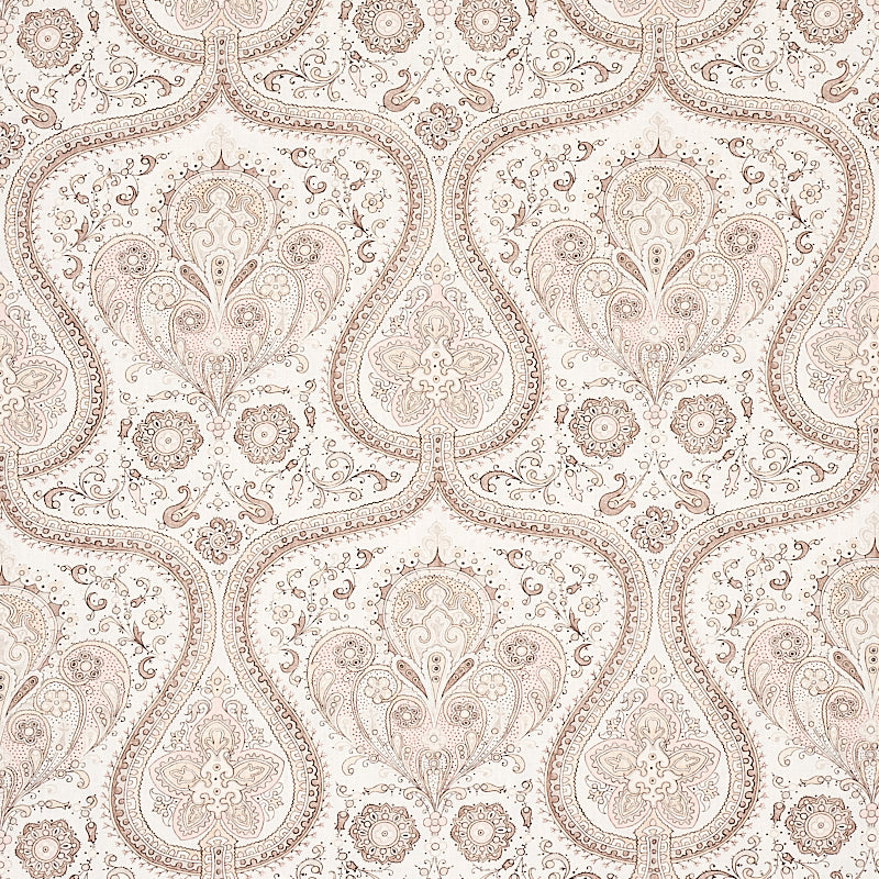 Paisley Court fabric in neutral color - pattern number 179862 - by Schumacher in the East Meets West collection