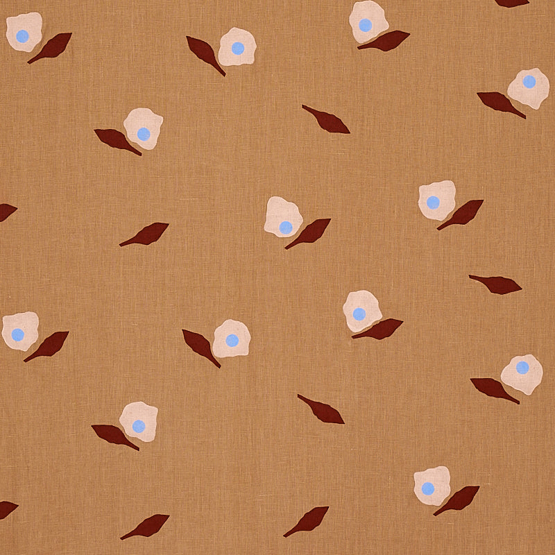 Aquinnah Hand Block fabric in camel color - pattern number 179891 - by Schumacher in the Caroline Z Hurley collection