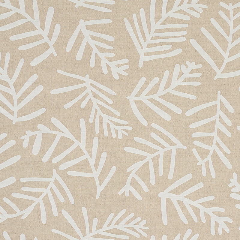 Tiah Cove fabric in ivory on natural color - pattern number 179912 - by Schumacher in the Caroline Z Hurley collection