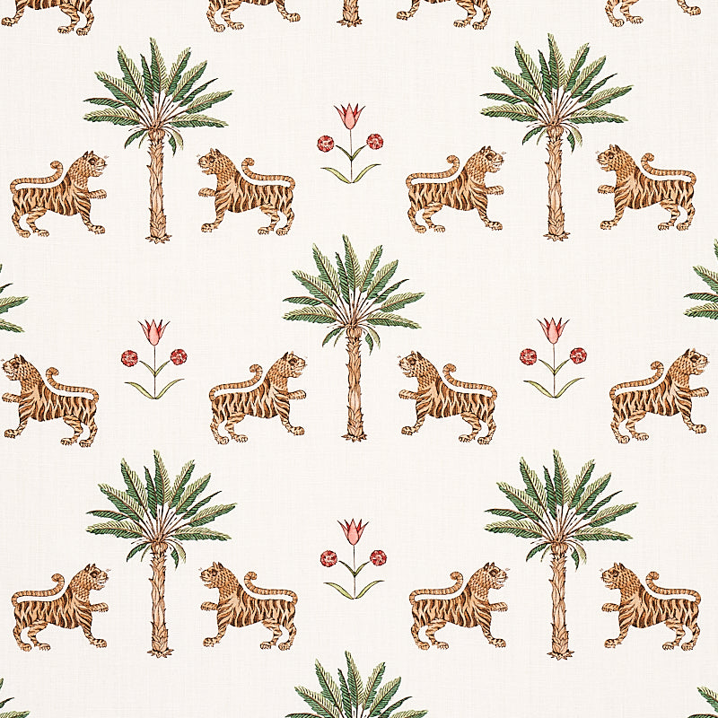 Tiger Palm fabric in cocoa color - pattern number 179930 - by Schumacher in the Mystique collection
