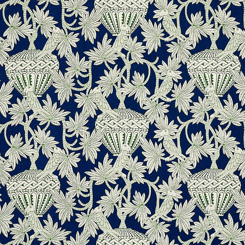 Santarem fabric in navy color - pattern number 179940 - by Schumacher in the Mystique collection