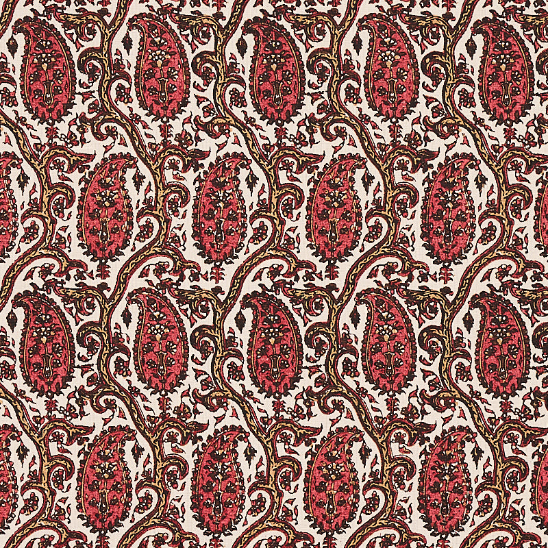 Daria Paisley fabric in maroon color - pattern number 179960 - by Schumacher in the Cabana collection